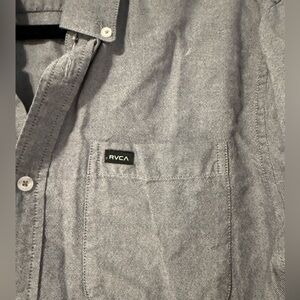 RVCA Men’s button down, size L, gray chambray
